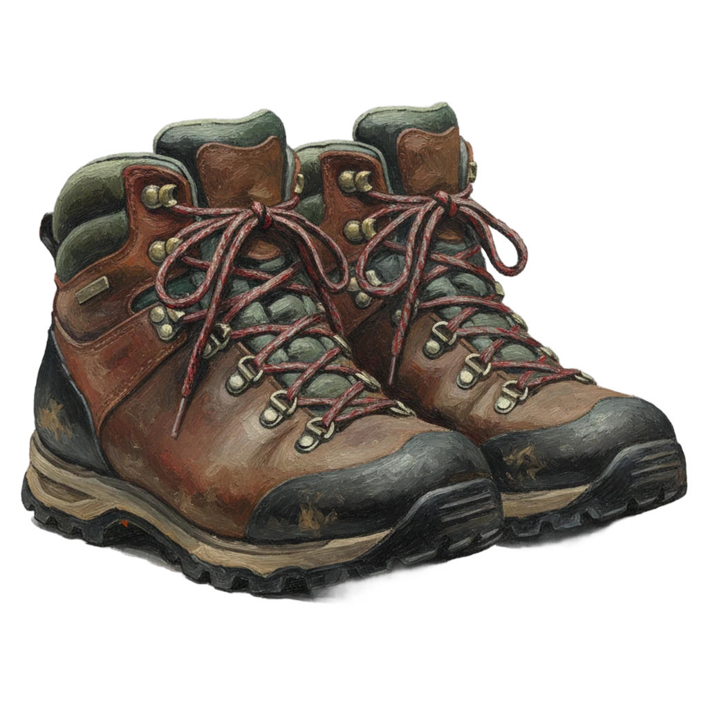 hiking boots Oil Painting icon - free AI-generated oil painting icon for web and app projects