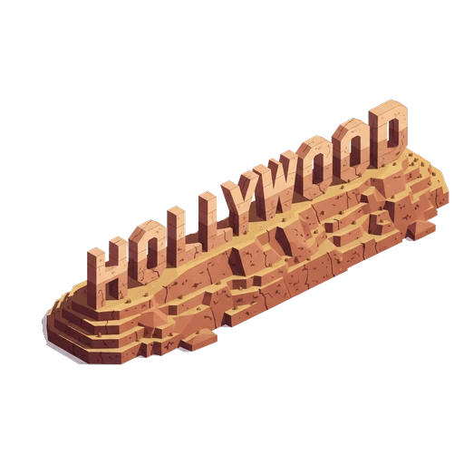 hollywood sign Isometric icon