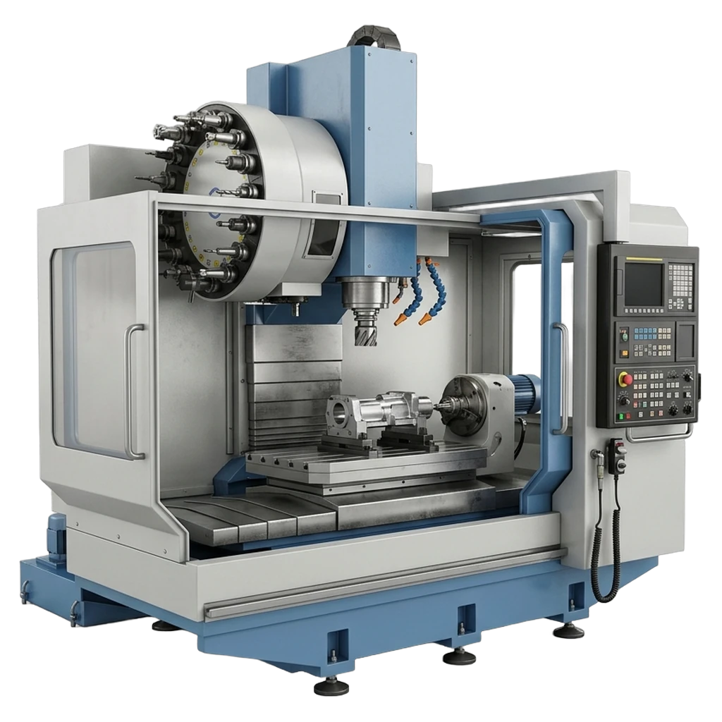 horizontal machining center Photorealistic icon