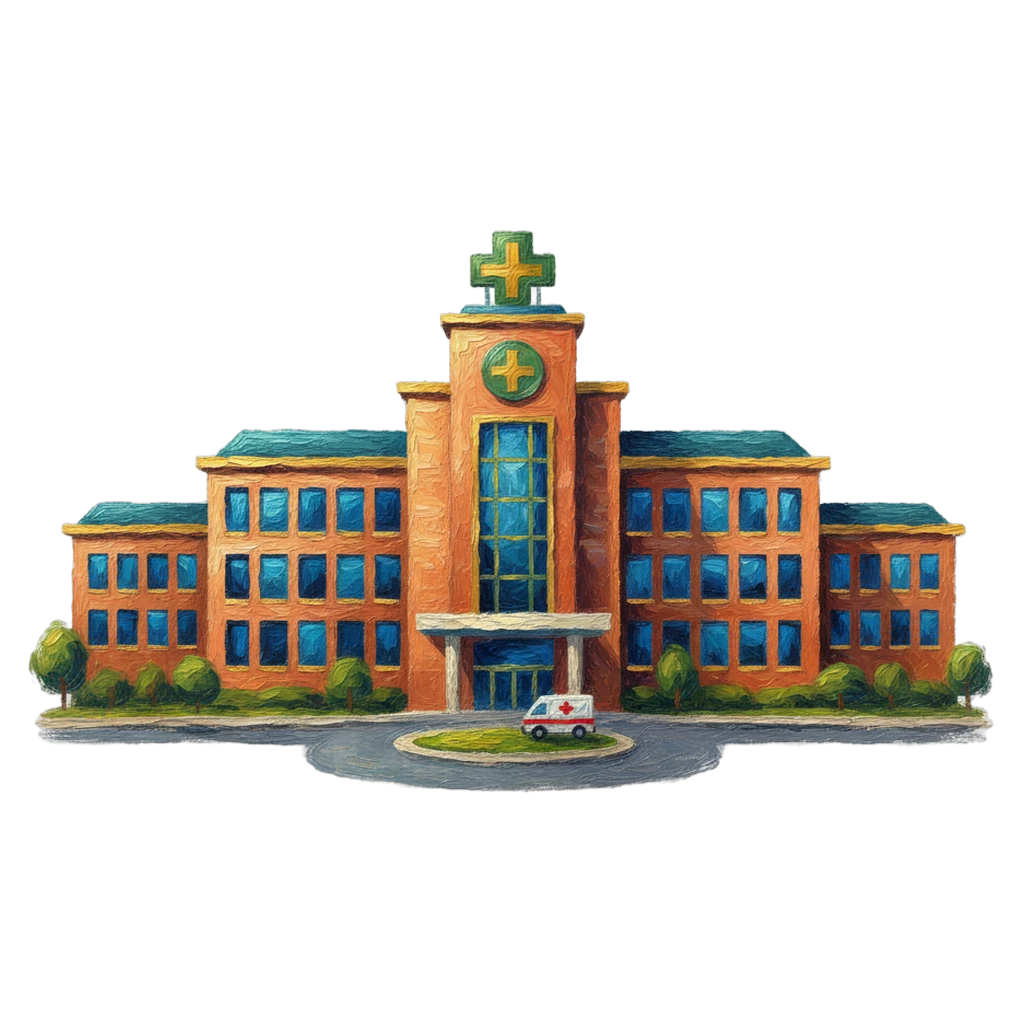 hospital building Oil Painting icon