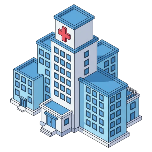 hospital Isometric icon