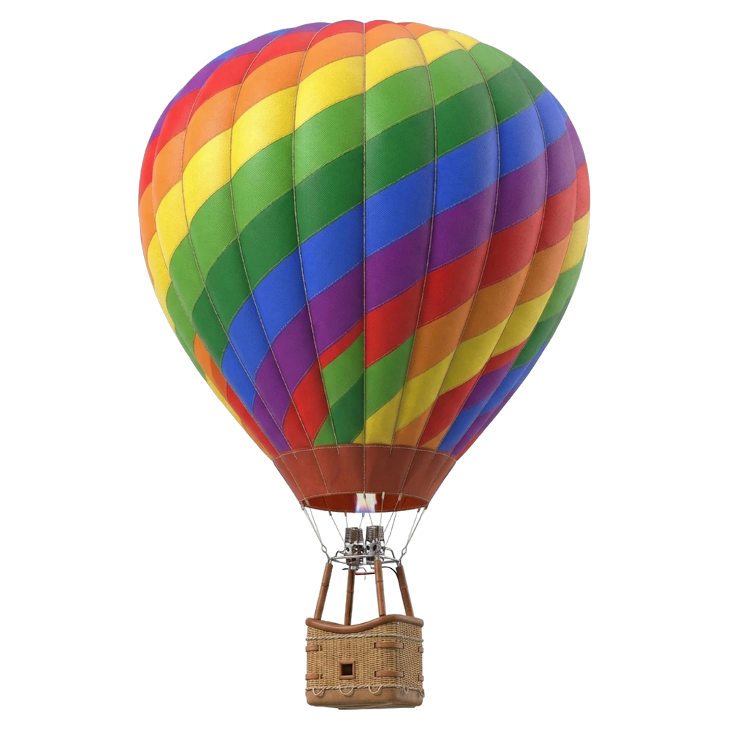 hot air balloon Photorealistic icon