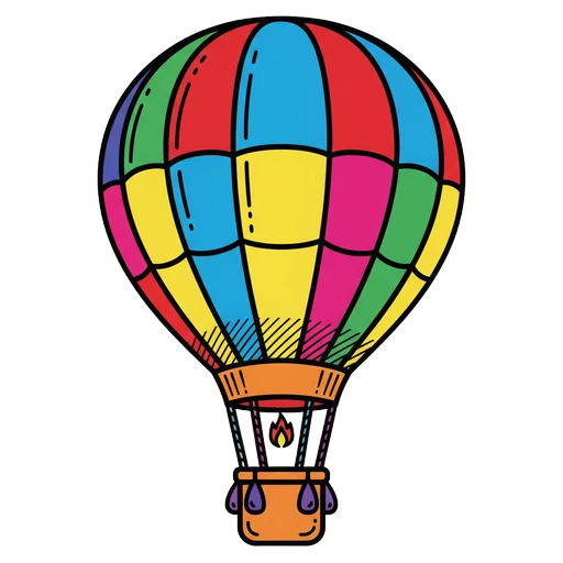 hot air balloon Pop Art icon
