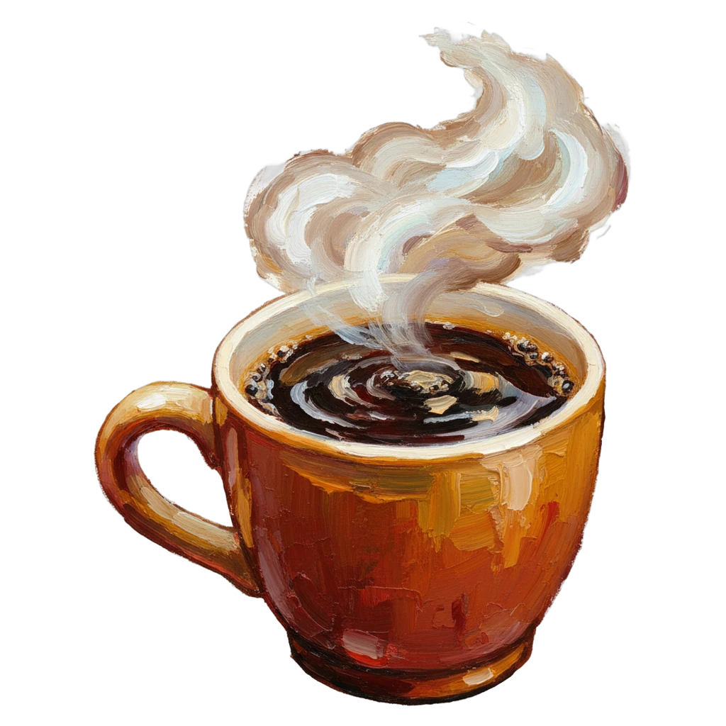hot coffee Oil Painting icon