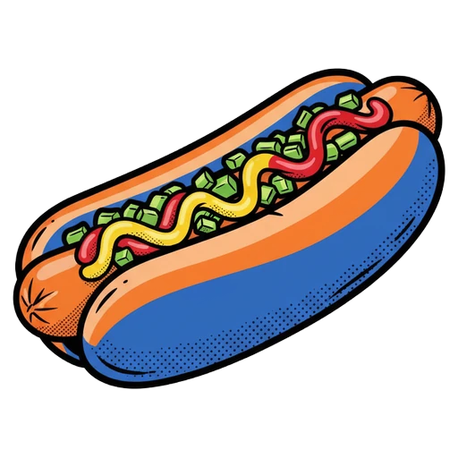 hot dog Pop Art icon