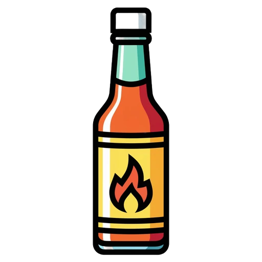hot sauce bottle Pop Art icon