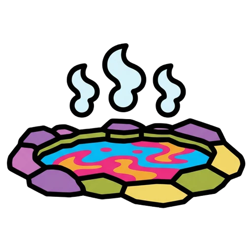 hot springs Pop Art icon