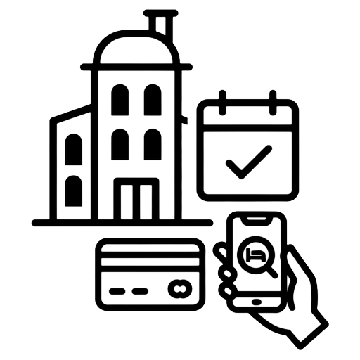 hotel booking Line Art icon