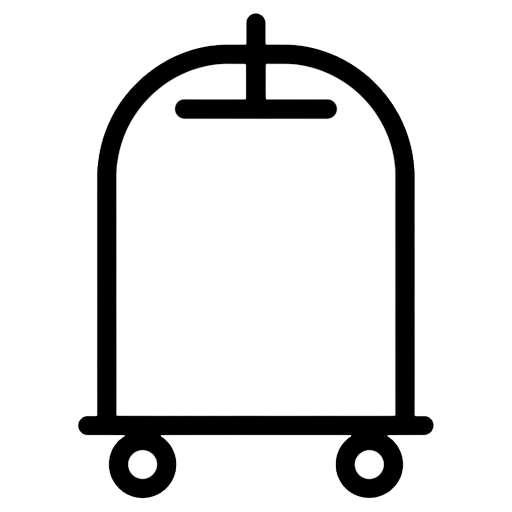 hotel luggage cart Line Art icon