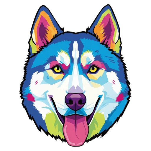 husky Pop Art icon - free AI-generated pop art icon for web and app projects