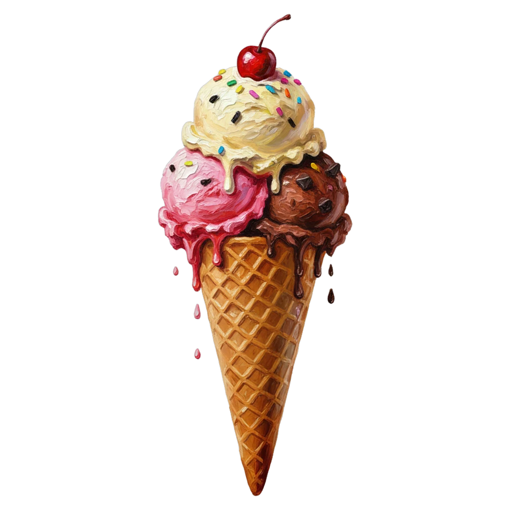 ice cream cone Oil Painting icon