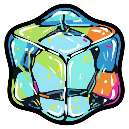 ice cube Pop Art icon - free AI-generated pop art icon for web and app projects