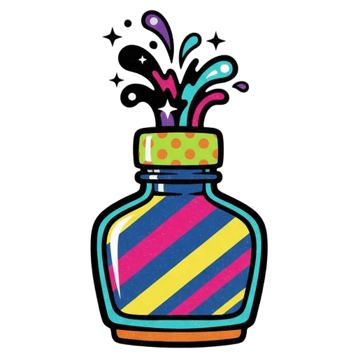 ink bottle Pop Art icon