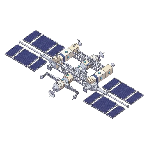international space station Isometric icon