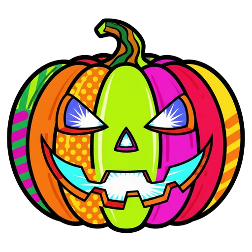 jack-o-lantern Pop Art icon