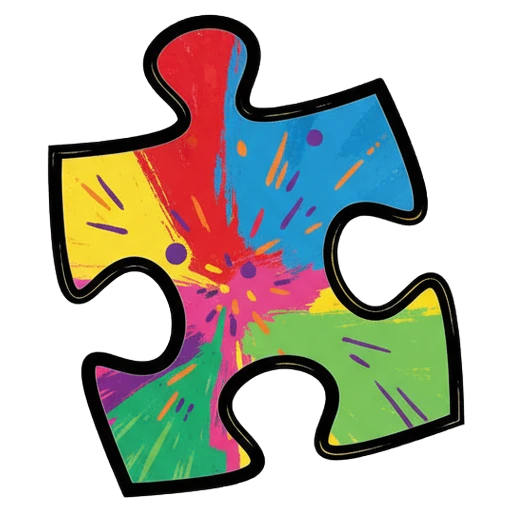 jigsaw piece Pop Art icon