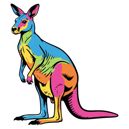 kangaroo Pop Art icon