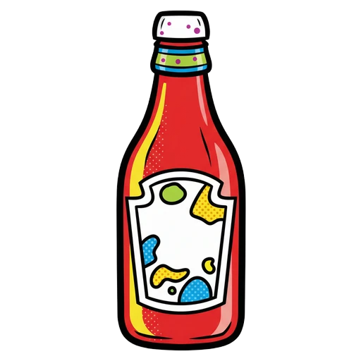 ketchup bottle Pop Art icon
