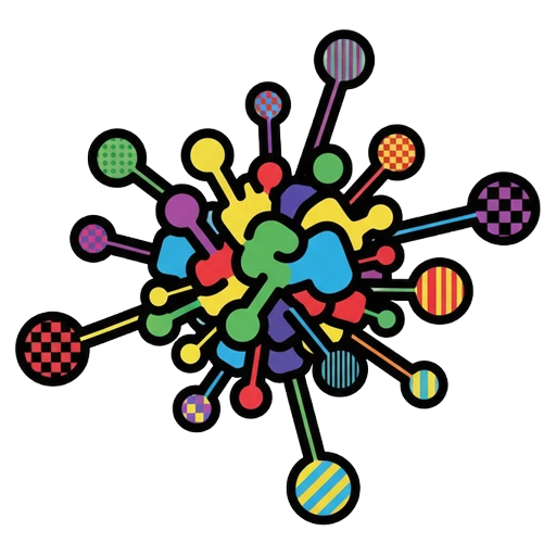 keyword cluster node Pop Art icon