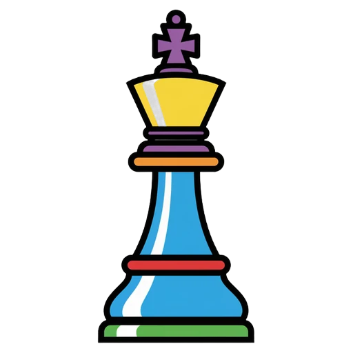 king chess piece Pop Art icon
