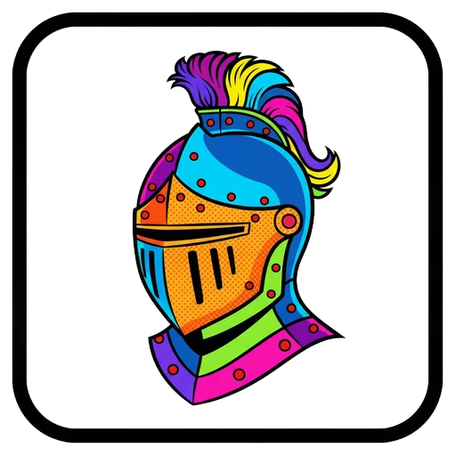 knight helmet Pop Art icon