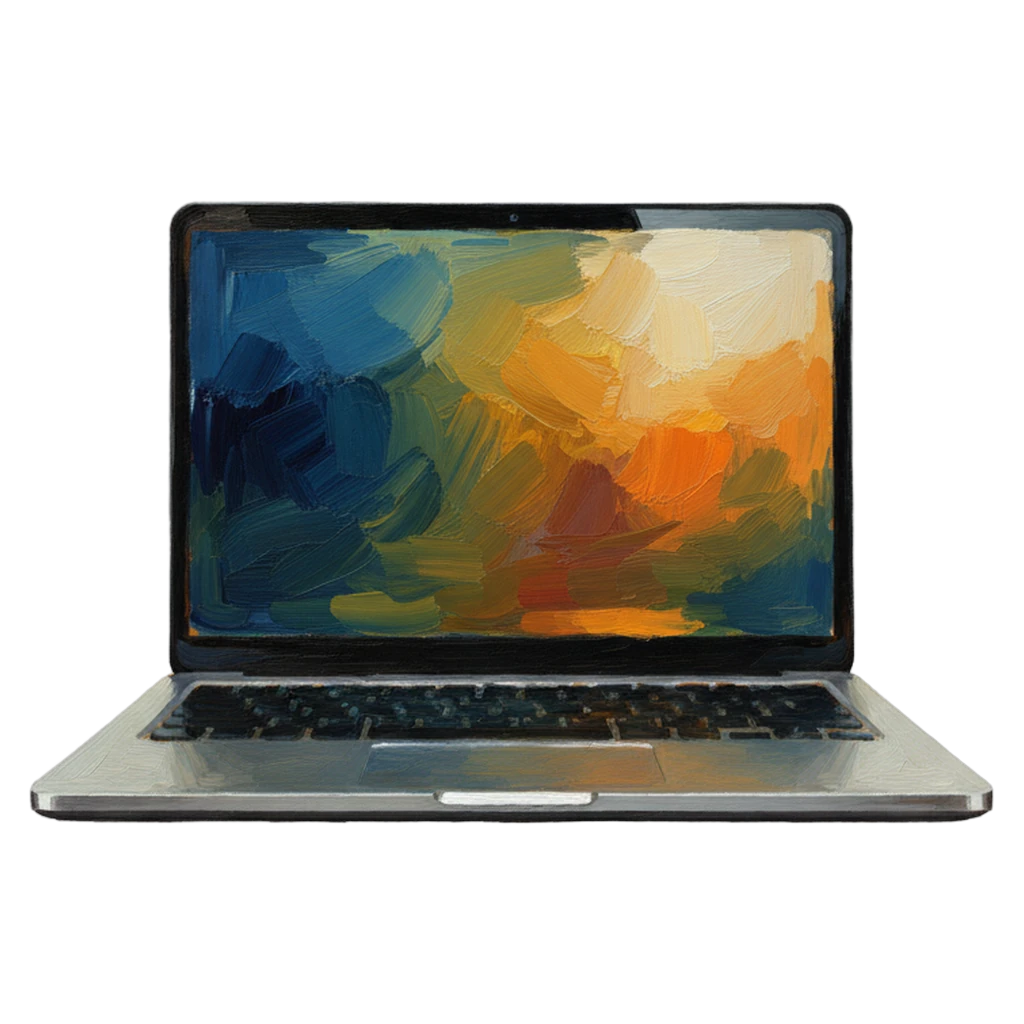 laptop computer Oil Painting icon
