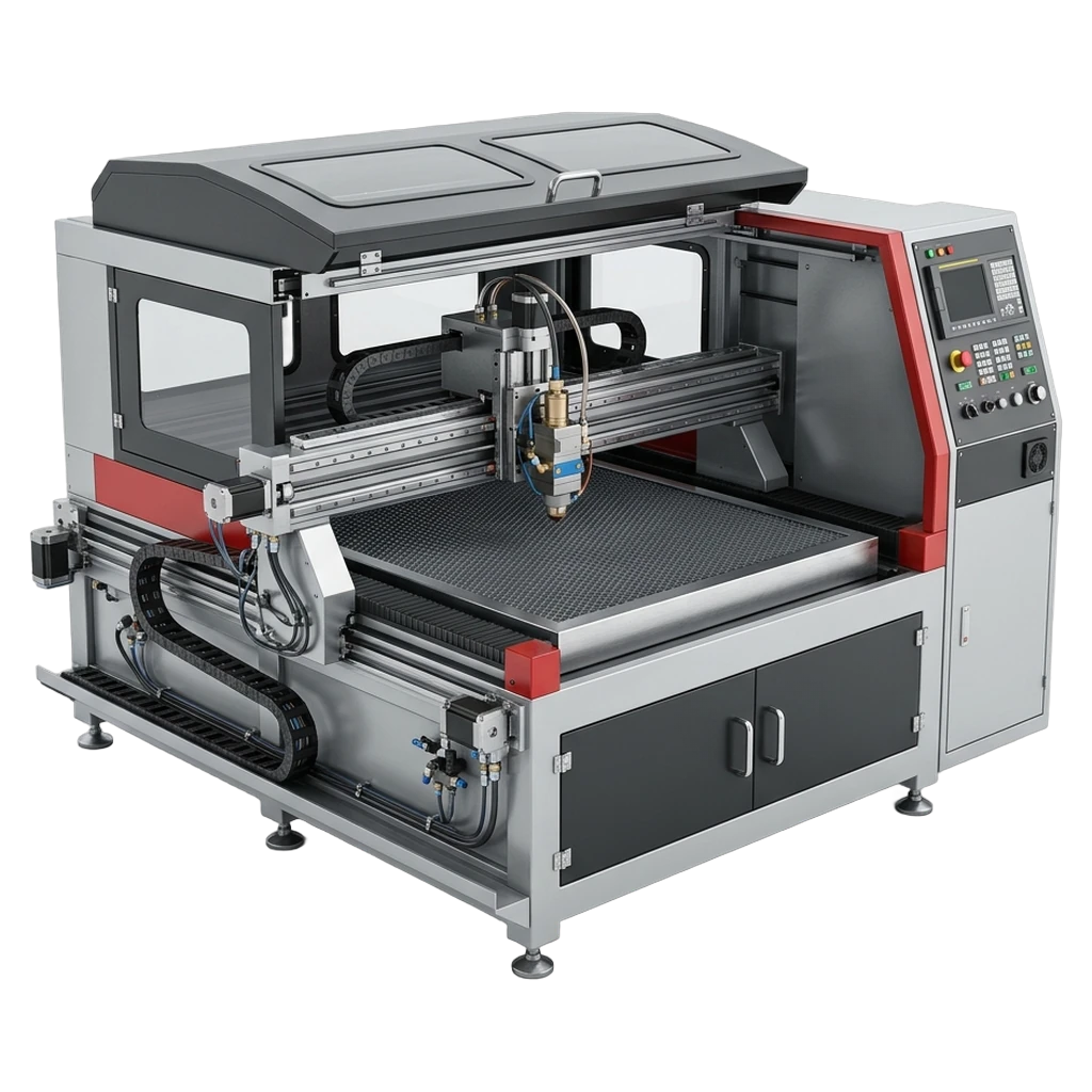 laser cutting machine Photorealistic icon