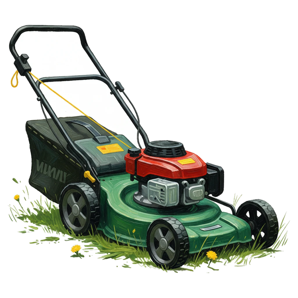 lawn mower yard Oil Painting icon