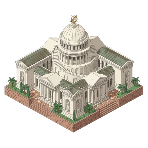 library of alexander Isometric icon