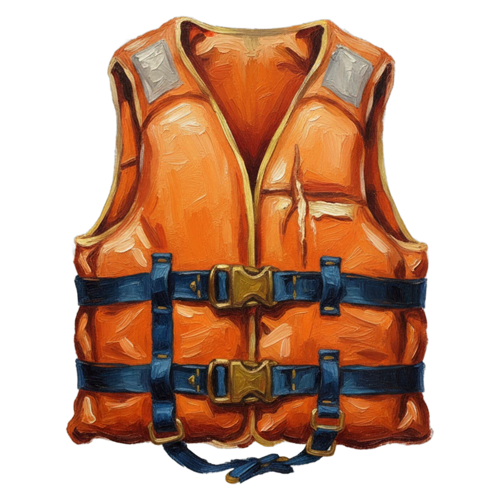 life jacket Oil Painting icon - free AI-generated oil painting icon for web and app projects