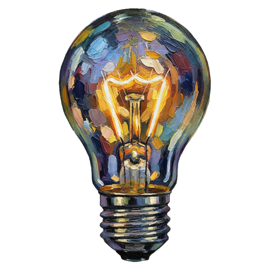 light bulb Oil Painting icon