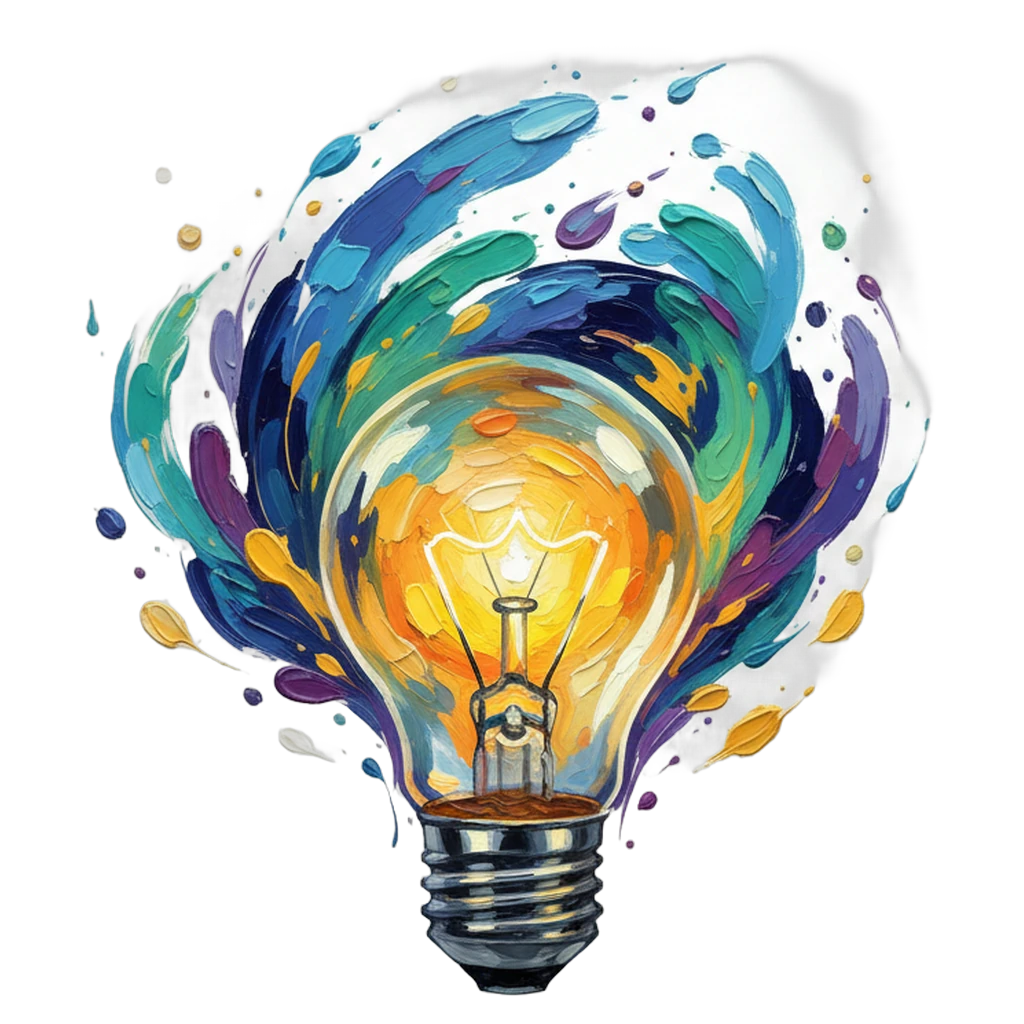 lightbulb idea innovation Oil Painting icon - free AI-generated oil painting icon for web and app projects