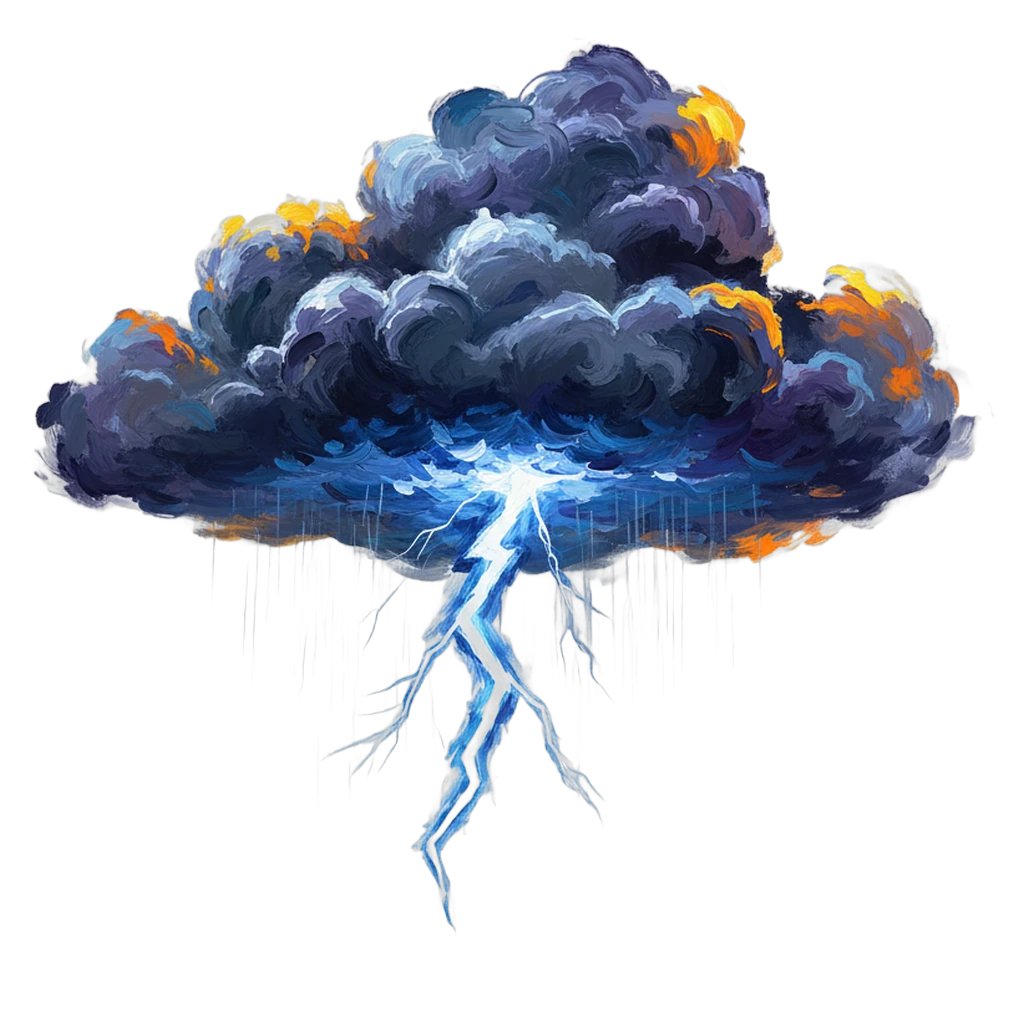 lightning thunderstorm Oil Painting icon