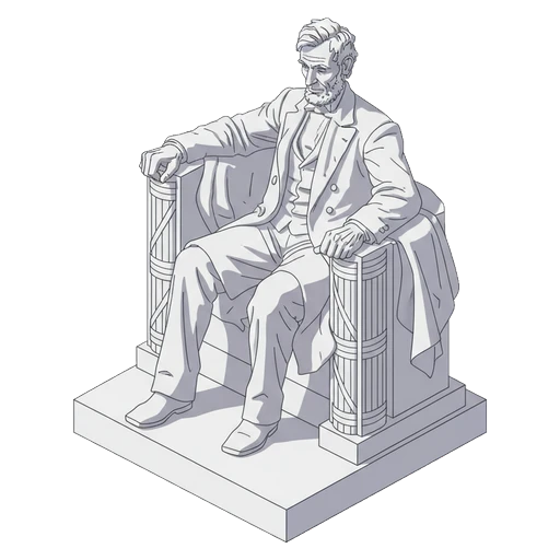 lincoln memorial statue Isometric icon