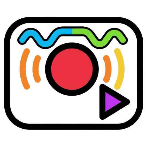 live stream record button Pop Art icon - free AI-generated pop art icon for web and app projects