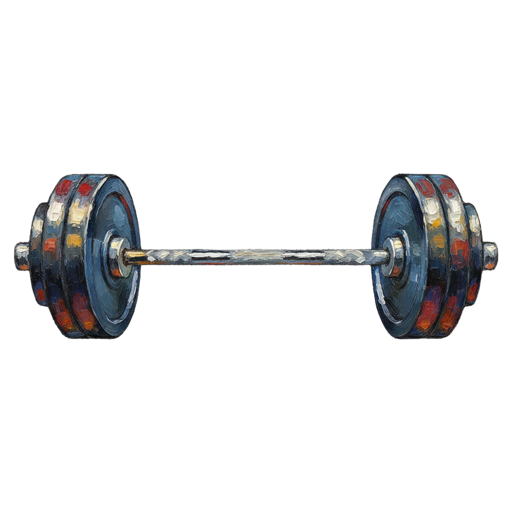 loaded barbell Oil Painting icon - free AI-generated oil painting icon for web and app projects