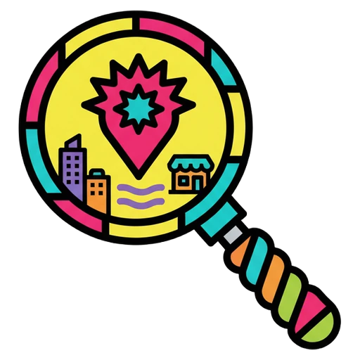 local business search Pop Art icon - free AI-generated pop art icon for web and app projects
