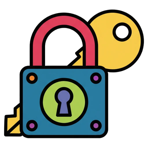 lock and key Pop Art icon