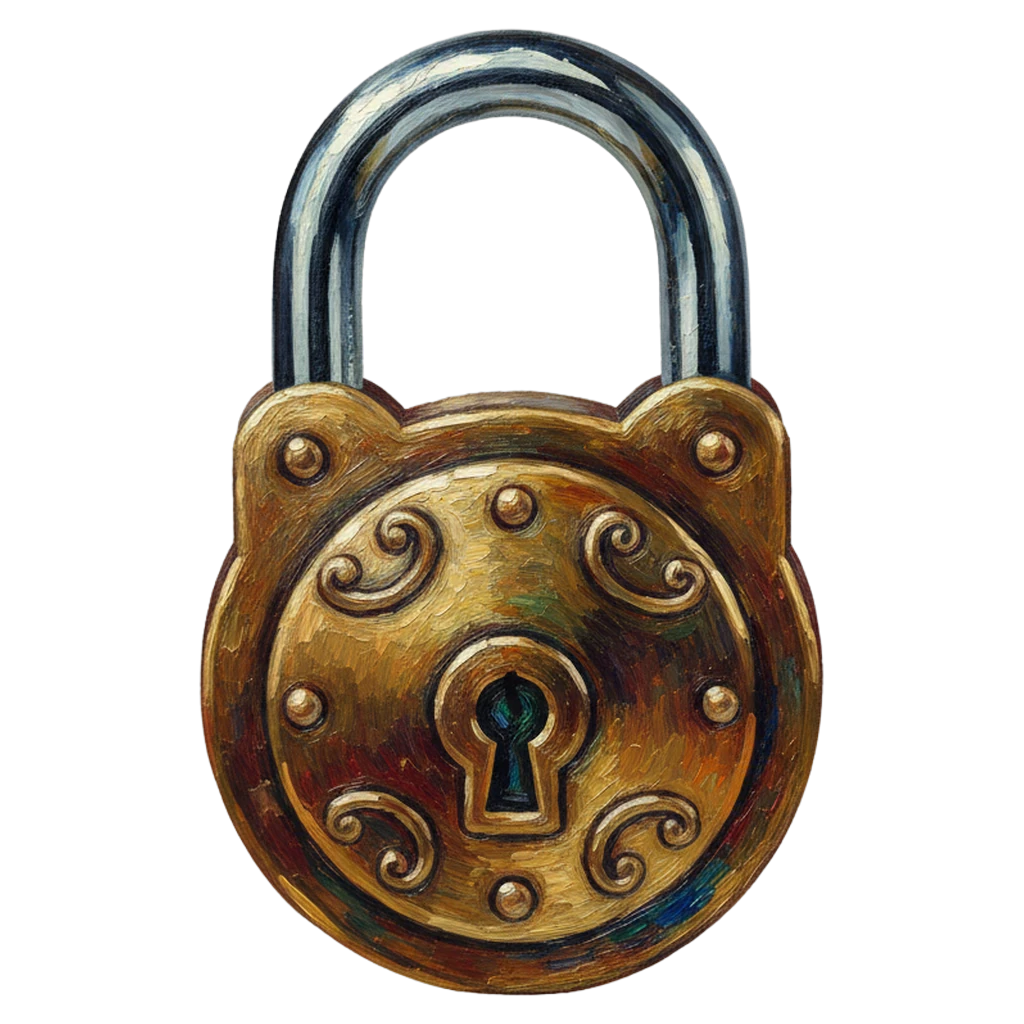 lock padlock secure Oil Painting icon
