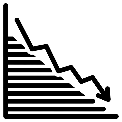 loss chart Line Art icon