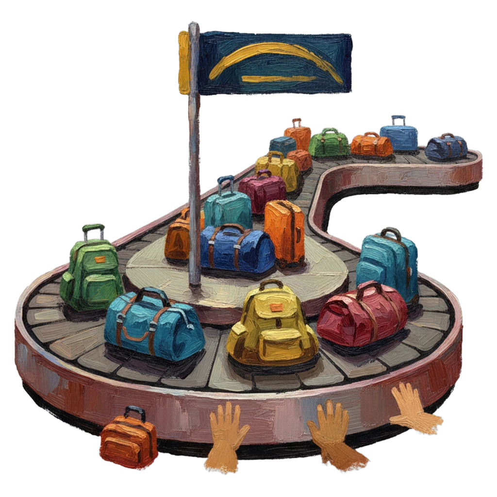 luggage carousel baggage claim Oil Painting icon