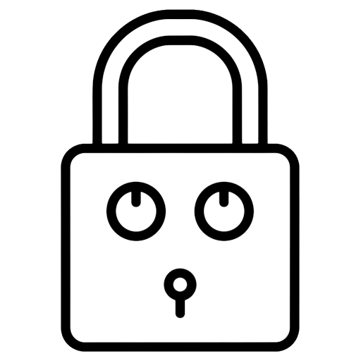 luggage lock Line Art icon