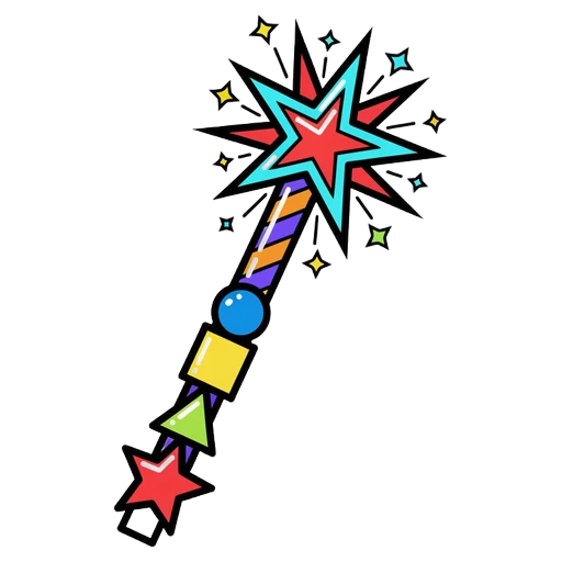 magic wand Pop Art icon