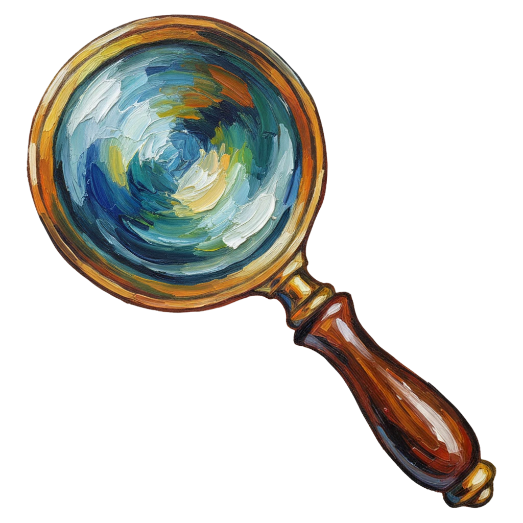 magnifying glass Oil Painting icon