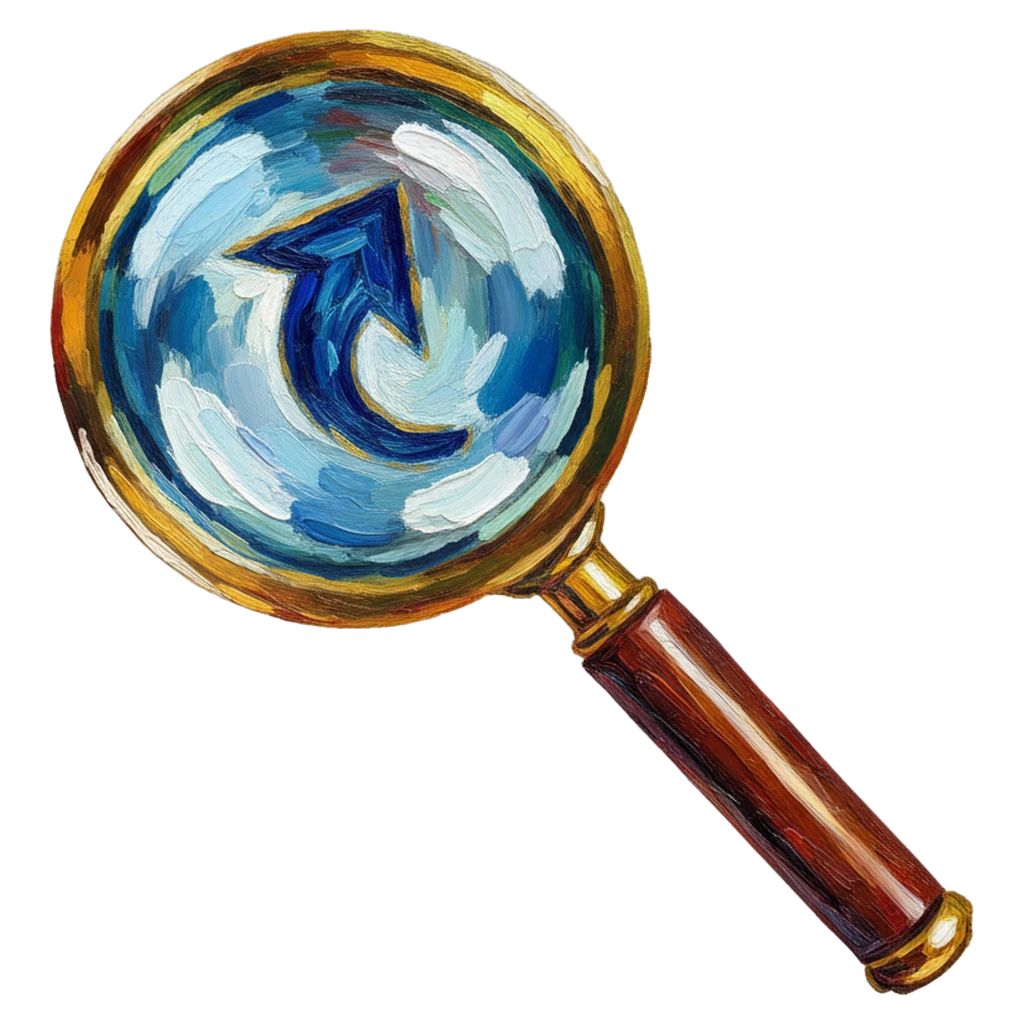 magnifying glass search Oil Painting icon - free AI-generated oil painting icon for web and app projects