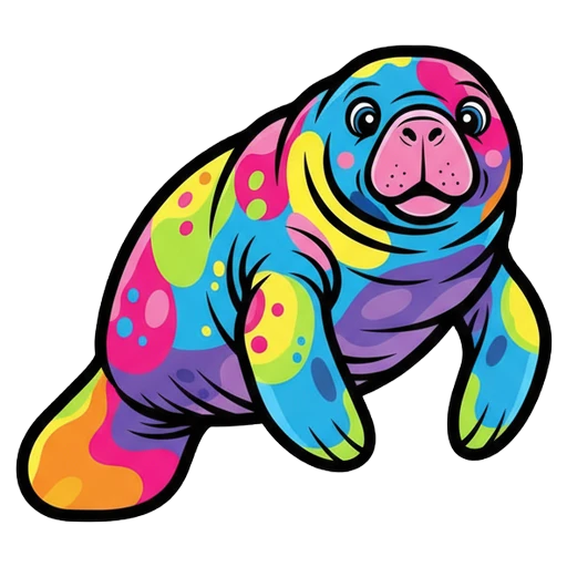 manatee Pop Art icon - free AI-generated pop art icon for web and app projects