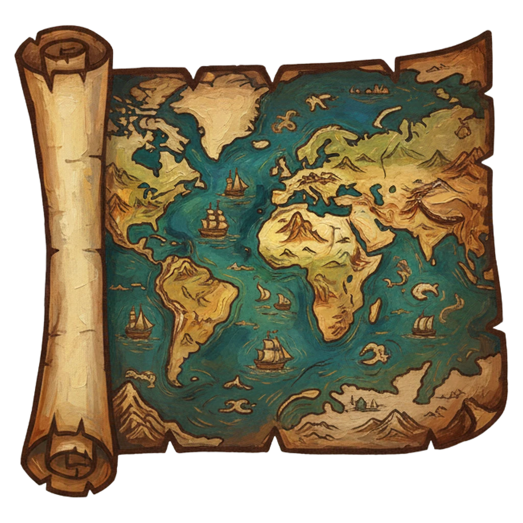 map Oil Painting icon