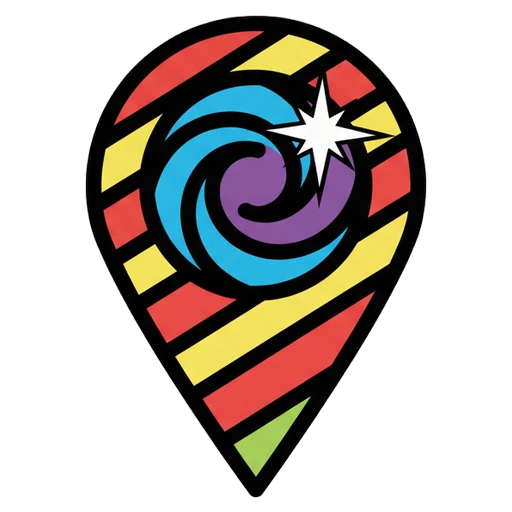 map pin Pop Art icon