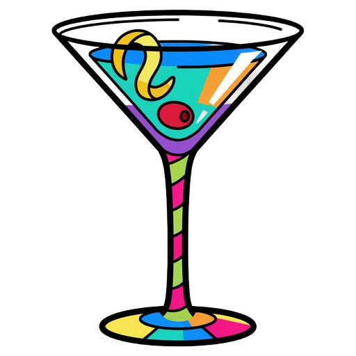 martini glass Pop Art icon