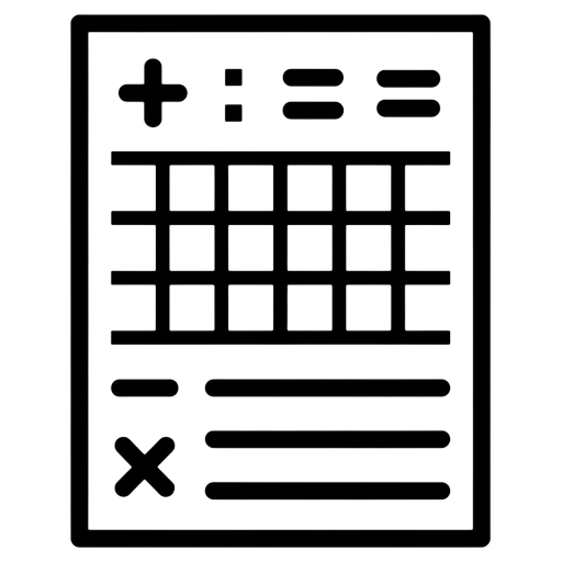 math worksheet Line Art icon - free AI-generated line art icon for web and app projects